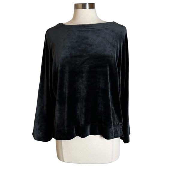 Dkny Womens Velour Kimono Sleeve Basic Top Black Size‎ Medium New - Picture 9 of 9